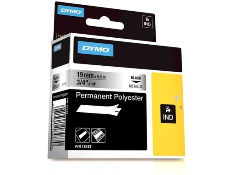 Dymo 18487 (S0718200) - (19 mm) - Schwarz auf metallisch - Tape