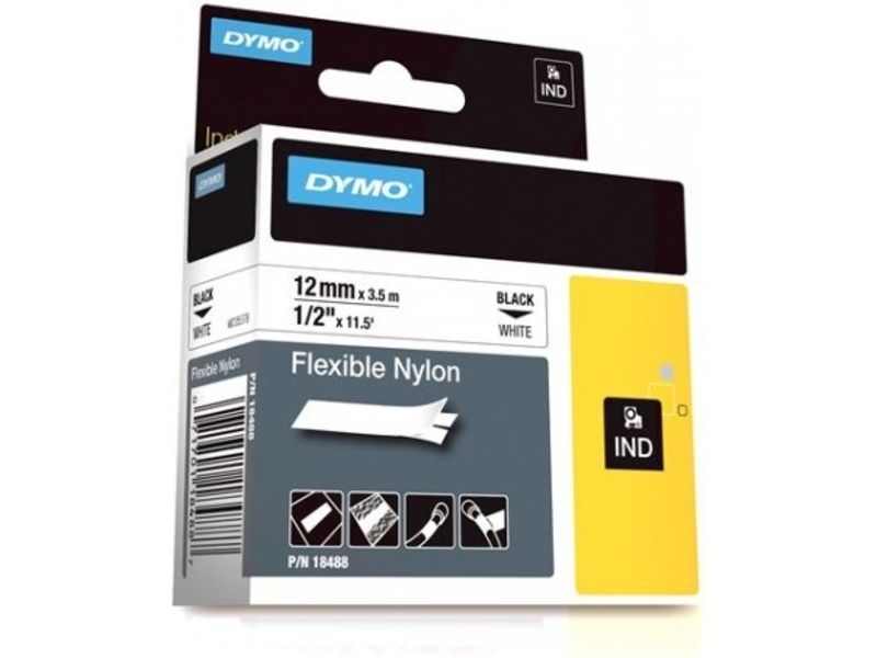 Dymo 18488 (S0718100) - (12 mm) - Schwarz auf weiß - Tape