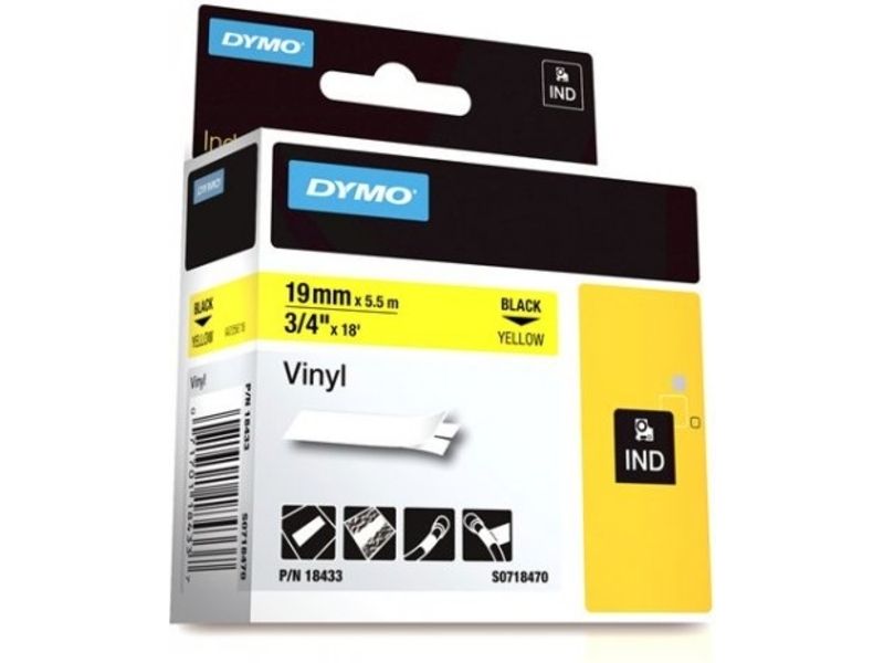 Dymo 18433 (S0718470) - (19 mm) - Schwarz auf gelb - Tape