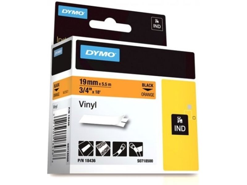 Dymo 18436 (S0718500) - (19 mm) - Schwarz auf orange - Tape