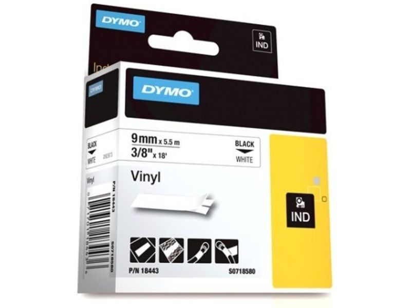 Dymo 18443 (S0718580) - (9 mm) - Schwarz auf weiß - Tape