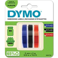 Dymo S0847750 - (9 mm) - Weiß auf schwarz/rot/blau - Tape