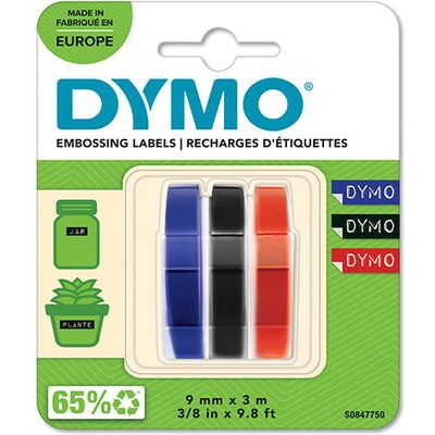 Dymo S0847750 - (9 mm) - Weiß auf schwarz/rot/blau - Tape