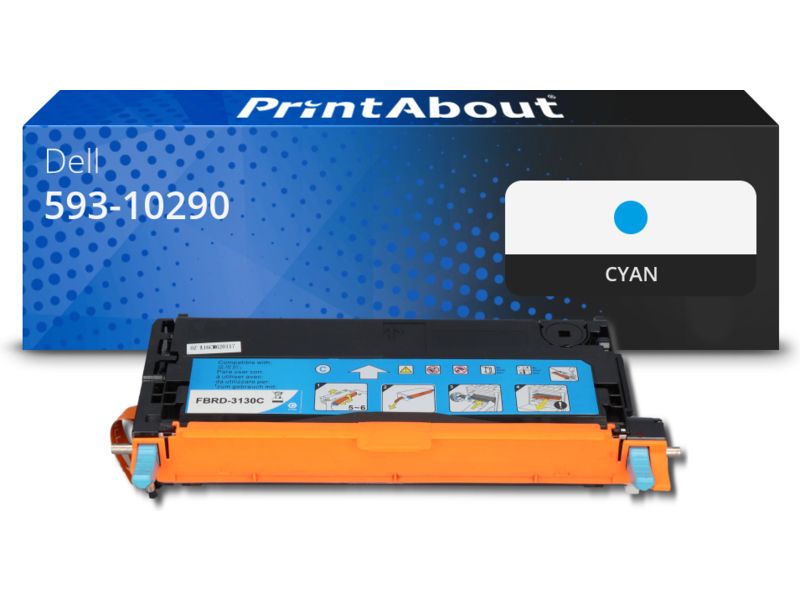 PrintAbout Toner 593-10290 (H513C) Cyan für Dell
