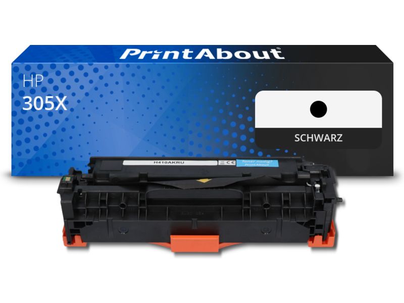 PrintAbout Toner 305X (CE410X) Schwarz Hohe Kapazität für HP