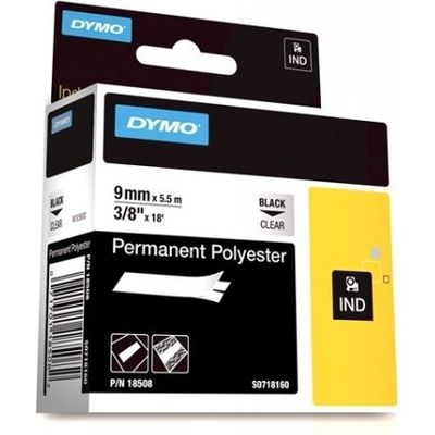 Dymo 18508 (S0718160) - (9 mm) - Schwarz auf transparent - Tape