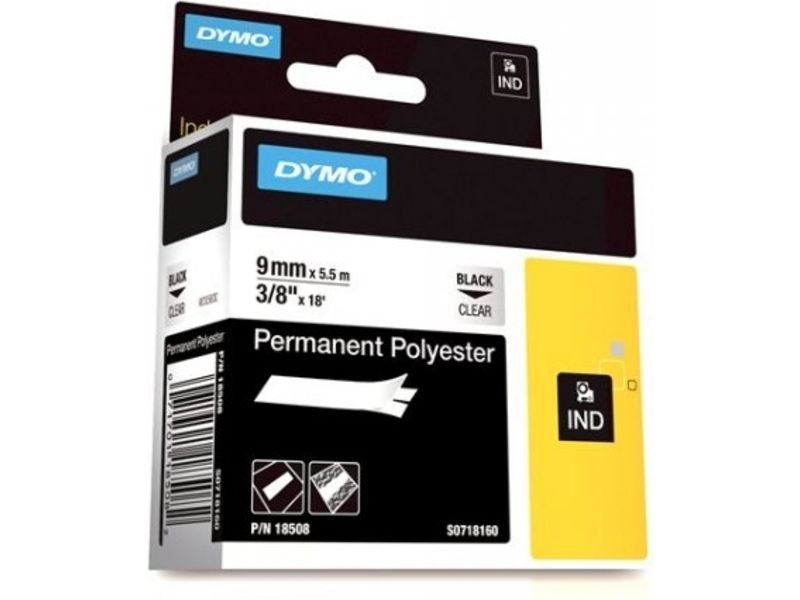 Dymo 18508 (S0718160) - (9 mm) - Schwarz auf transparent - Tape