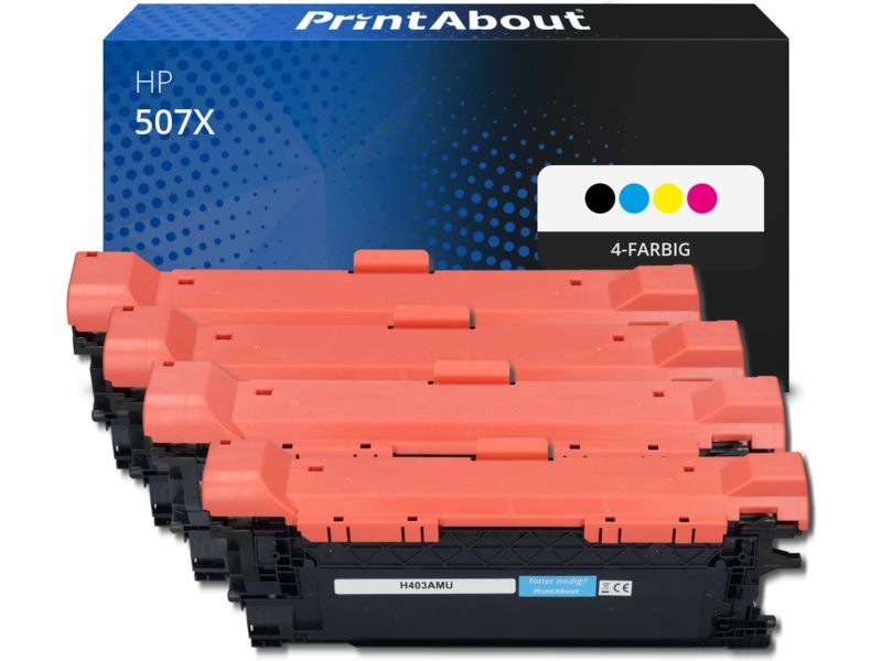PrintAbout Toner 507X (CE400X) 4-farbig Multipack Hohe Kapazität für HP