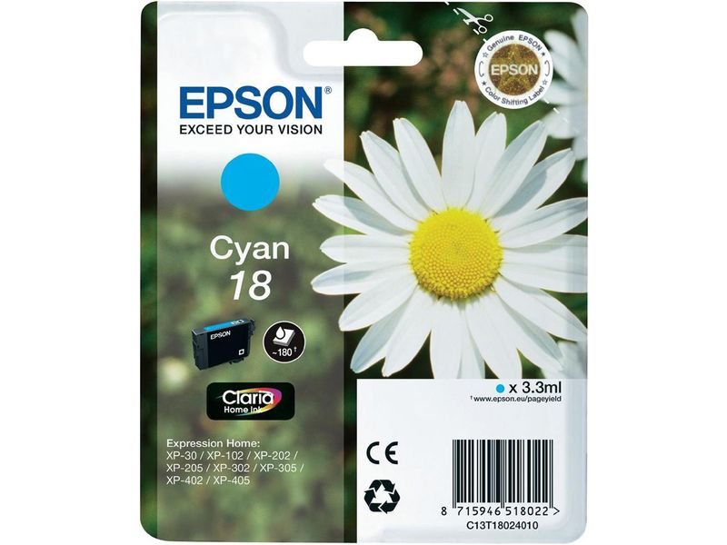 Epson 18 (C13T18024010) - Cyan - Druckerpatrone