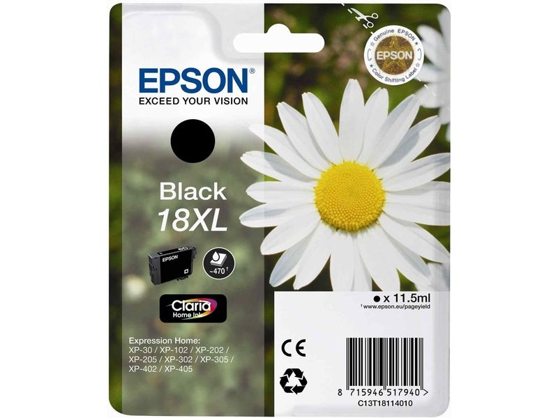Epson 18XL (C13T18114012) - Schwarz - Druckerpatrone - Hohe Kapazität