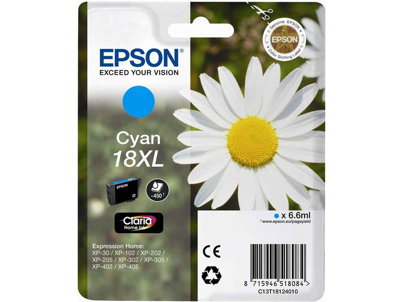 Epson 18XL (C13T18124012) - Cyan - Druckerpatrone - Hohe Kapazität
