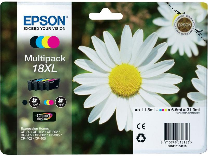 Epson 18XL (C13T18164012) - 4-farbig - Druckerpatrone - Hohe Kapazität - Multipack