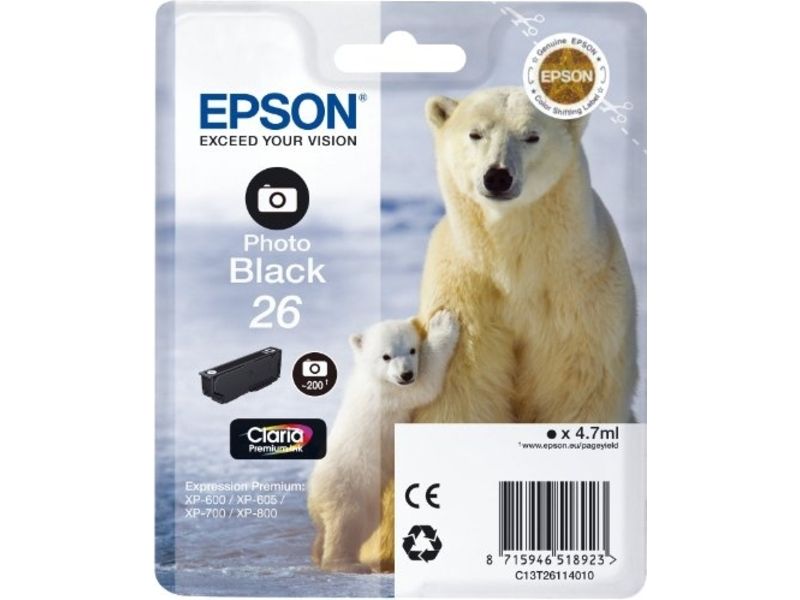 Epson 26 (C13T26114012) - Fotoschwarz - Druckerpatrone