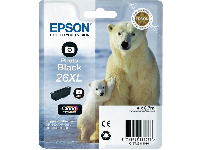 Epson 26XL (C13T26314012) - Fotoschwarz - Druckerpatrone - Hohe Kapazität