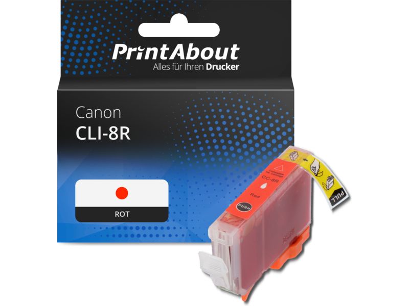 PrintAbout Druckerpatrone CLI-8R Rot für Canon