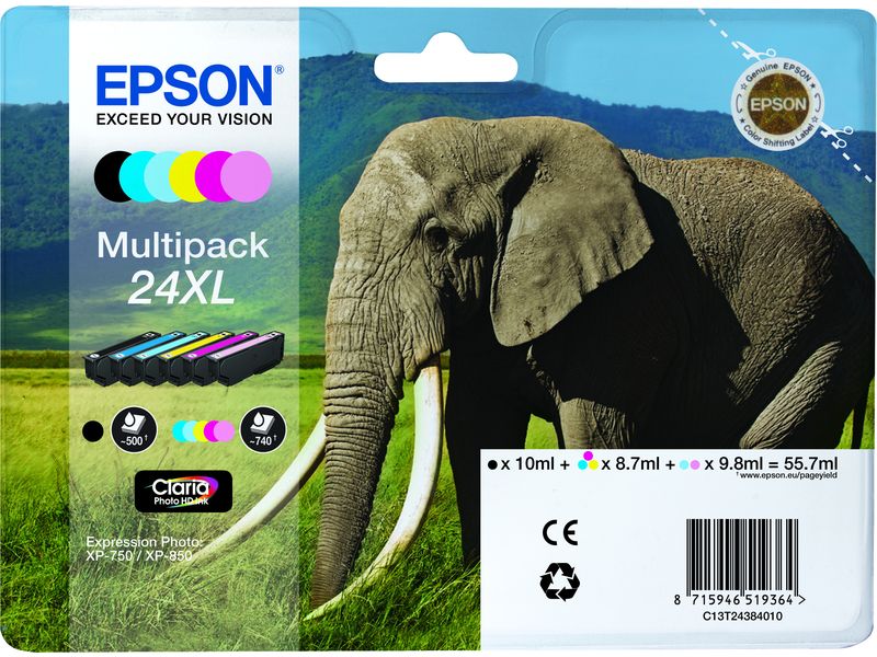 Epson 24XL (C13T24384012) - 6-farbig - Druckerpatrone - Hohe Kapazität - Multipack