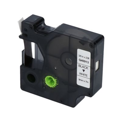 Schriftband kompatibel mit Dymo 40913 (S0720680) - (9 mm) - Schwarz auf weiß