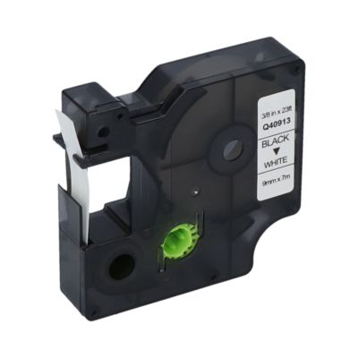 Schriftband kompatibel mit Dymo 40913 (S0720680) - (9 mm) - Schwarz auf weiß