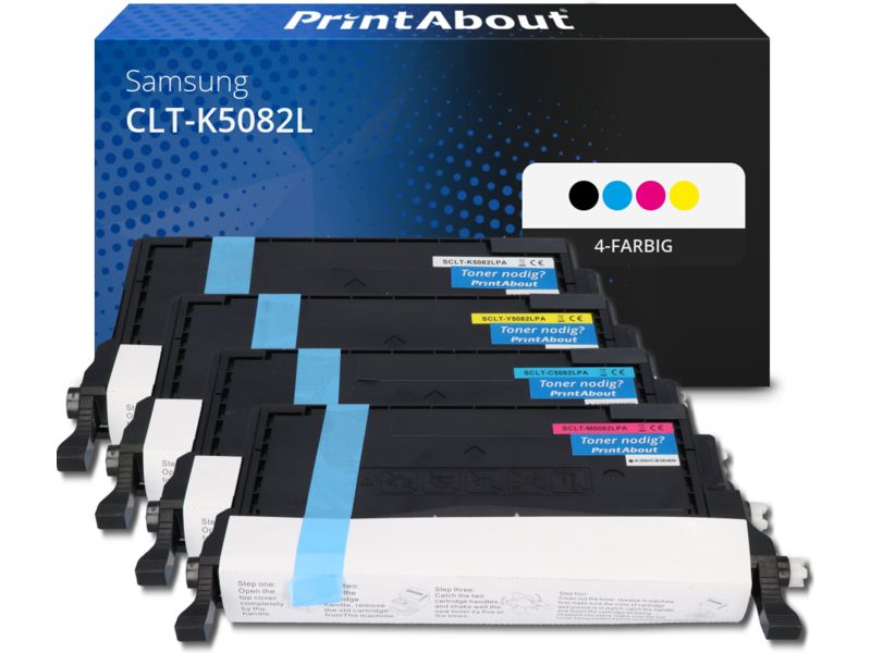 PrintAbout Toner CLT-K5082L (SU188A) 4-farbig Multipack Hohe Kapazität für Samsung