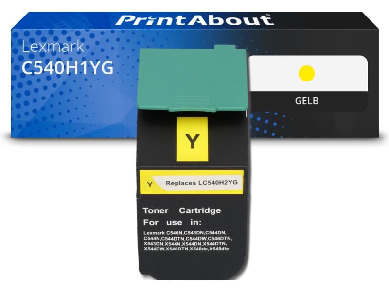 PrintAbout Toner kompatibel mit Lexmark C540H1YG - Gelb - Hohe Kapazität