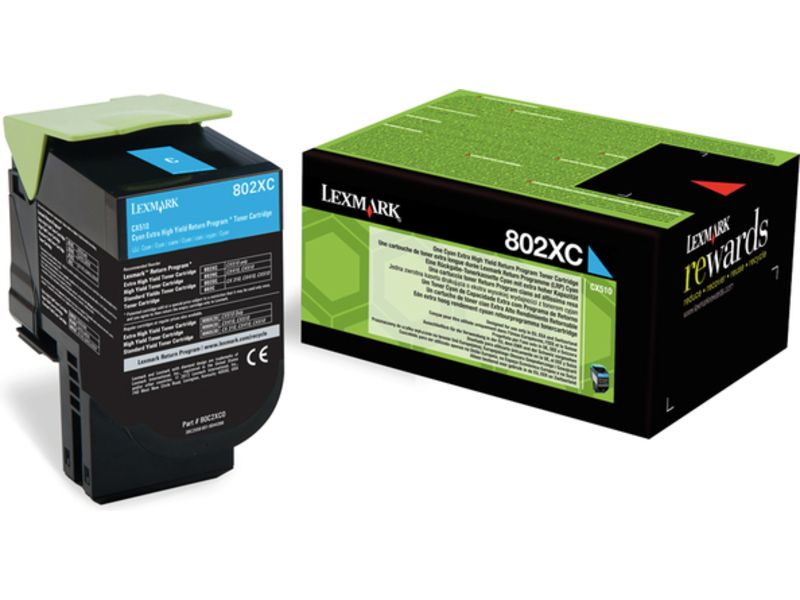 Lexmark 80C2XC0 (802XC) - Cyan - Toner - Extra hohe Kapazität