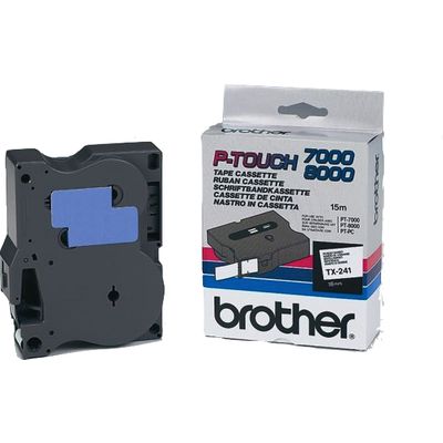 Brother TX-241 - (18 mm) - Schwarz auf weiß - Tape