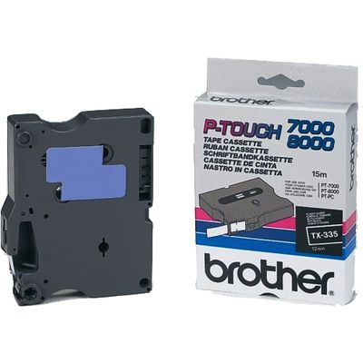Brother TX-335 - (12 mm) - Schwarz auf weiß - Tape