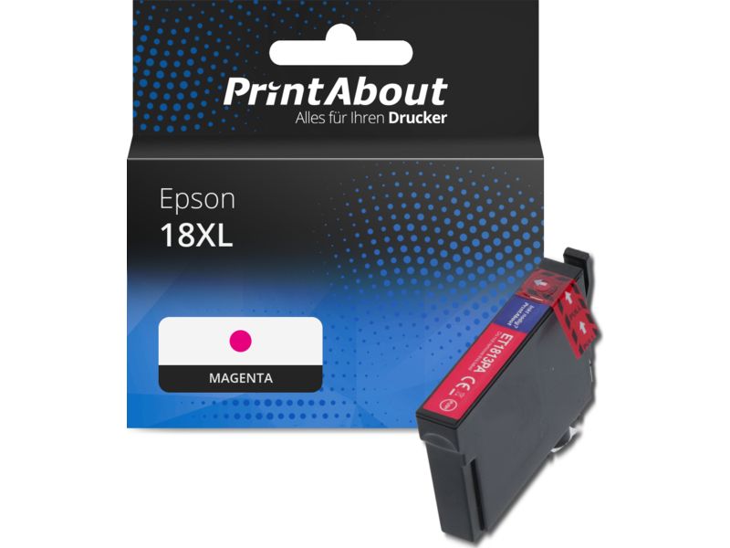 PrintAbout Druckerpatrone 18XL (C13T18134012) Magenta Hohe Kapazität für Epson