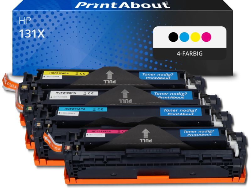 PrintAbout Toner 131X (CF210X) 4-farbig Multipack Hohe Kapazität für HP