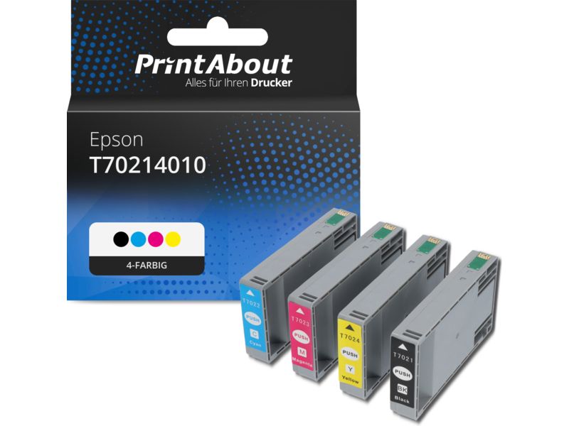 PrintAbout Druckerpatrone T70214010 4-farbig Multipack für Epson