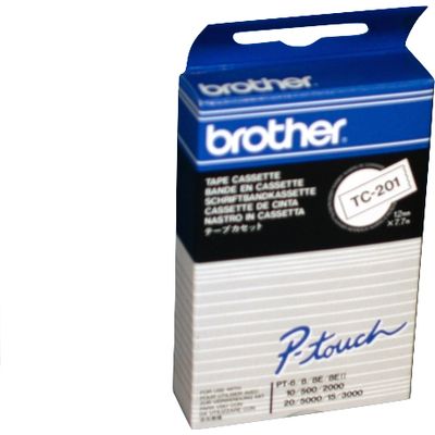 Brother TC-201 - (12 mm) - Schwarz auf weiß - Tape