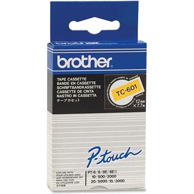 Brother TC-601 - (12 mm) - Schwarz auf gelb - Tape