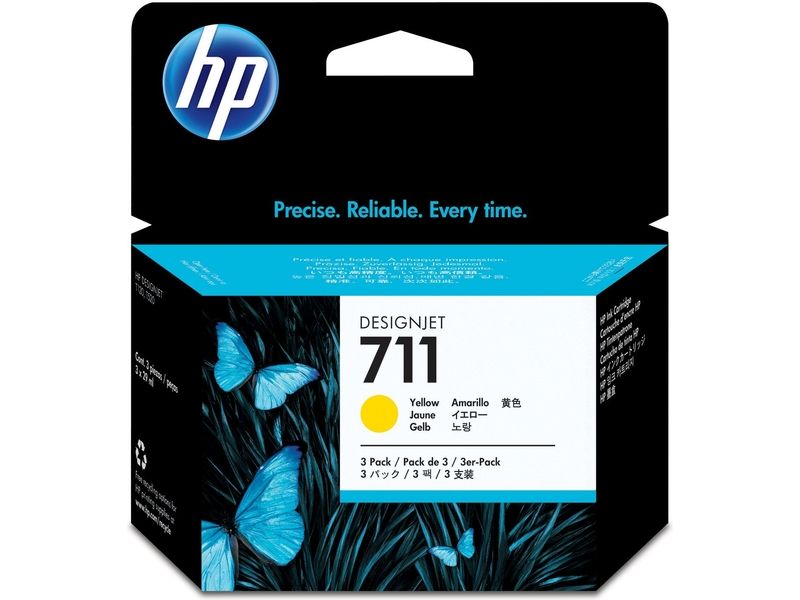 HP 711 (CZ136A) Druckerpatrone 3x Gelb - Multipack