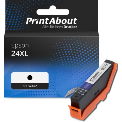 Druckerpatrone kompatibel mit Epson 24XL (C13T24314012) - Schwarz - Hohe Kapazität