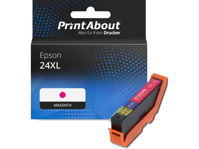 PrintAbout Druckerpatrone 24XL (C13T24334012) Magenta Hohe Kapazität für Epson