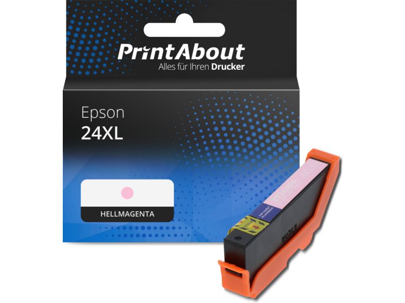 PrintAbout Druckerpatrone 24XL (C13T24364012) Hellmagenta Hohe Kapazität für Epson