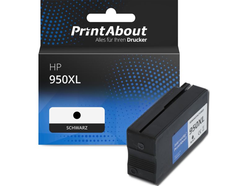 PrintAbout Druckerpatrone 950XL (CN045AE) Schwarz Hohe Kapazität für HP