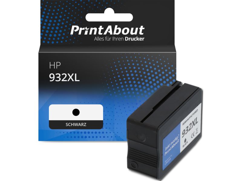 PrintAbout Druckerpatrone 932XL (CN053AE) Schwarz Hohe Kapazität für HP