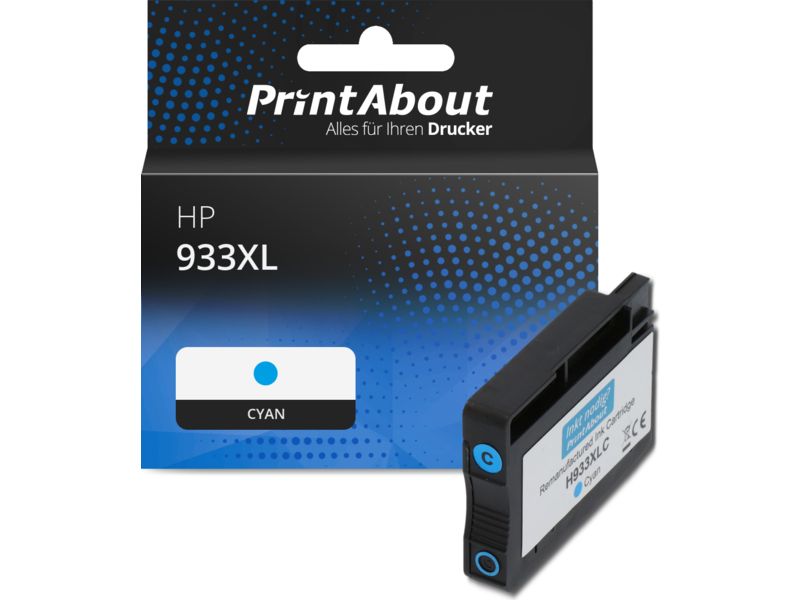 PrintAbout Druckerpatrone 933XL (CN054AE) Cyan Hohe Kapazität für HP