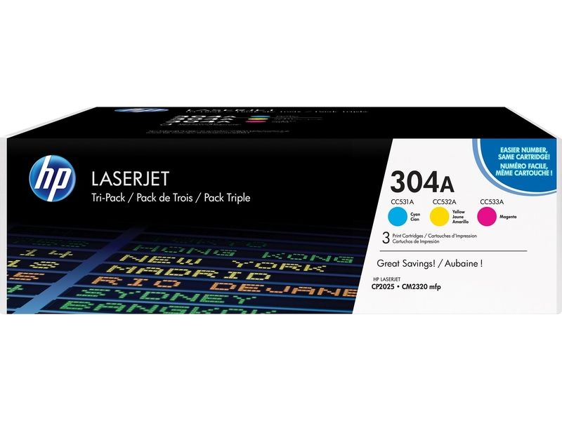 HP 304A (CF372AM) - 3-farbig - Toner - Multipack