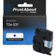 Schriftband kompatibel mit Brother TZe-531 - (12 mm) - Schwarz auf blau
