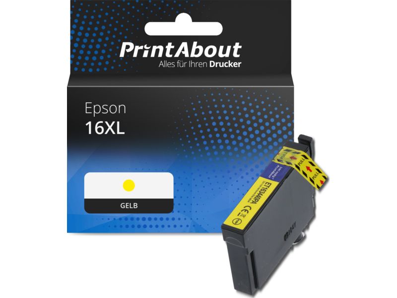 PrintAbout Druckerpatrone 16XL (C13T16344012) Gelb Hohe Kapazität für Epson