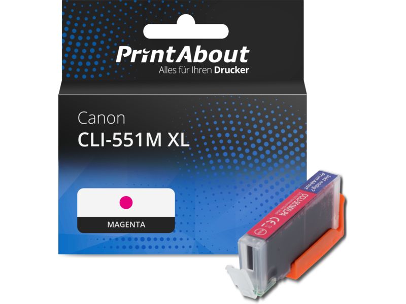 PrintAbout Druckerpatrone CLI-551M XL Magenta Hohe Kapazität für Canon