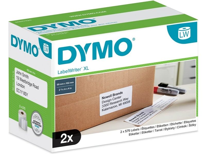 Dymo S0947420 - (102 mm x 59 mm) 2 Rollen - Schwarz auf weiß - Etikett