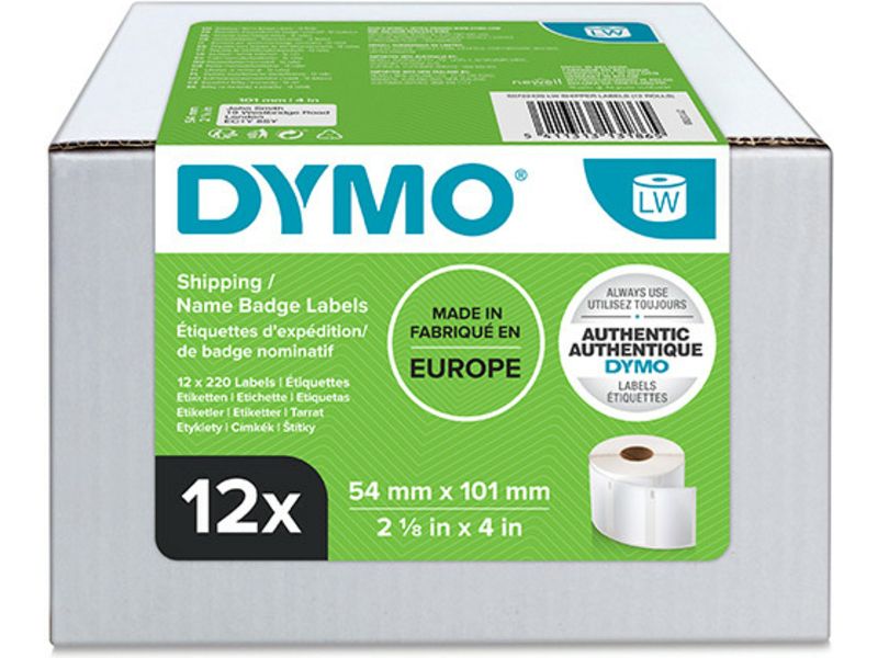 Dymo 13186 (S0722420) - (54 mm x 101 mm) 12 Rollen - Multipack