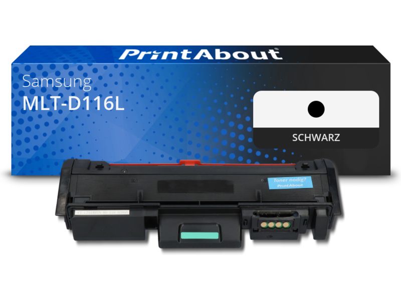 PrintAbout Toner kompatibel mit Samsung MLT-D116L (SU828A) - Schwarz - Hohe Kapazität