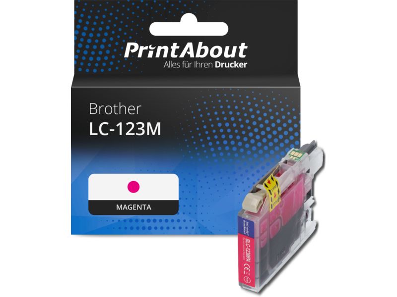 PrintAbout Druckerpatrone LC-123M Magenta für Brother