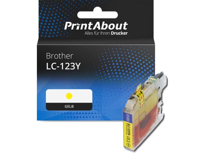 PrintAbout Druckerpatrone LC-123Y Gelb für Brother