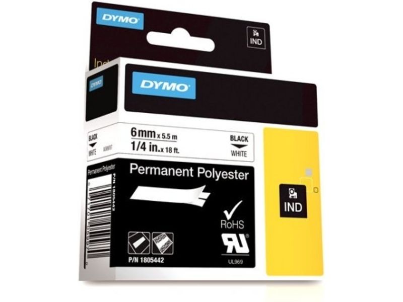 Dymo 1805442 - (6 mm) - Schwarz auf weiß - Tape
