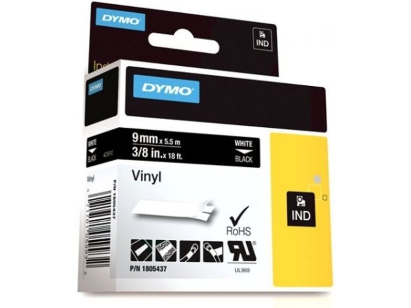 Dymo 1805437 - (9 mm) - Weiß auf schwarz - Tape